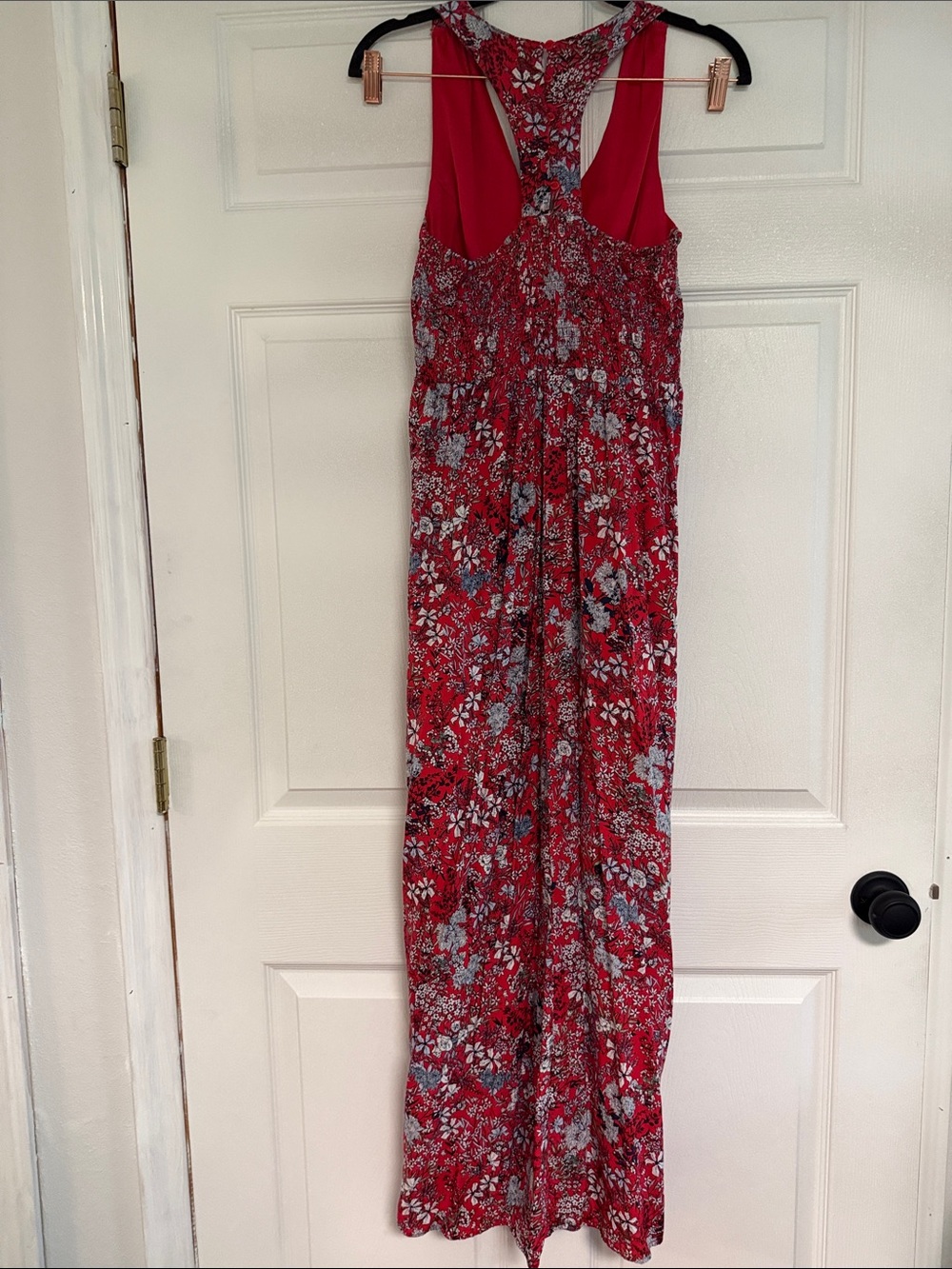 Japna Red Floral Racerback Maxi Jumpsuit